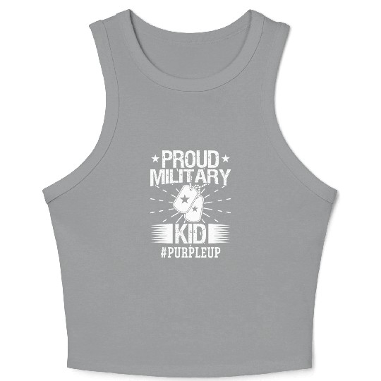 Soldier proud military kid #purpleup army veteran Crop Tank Top