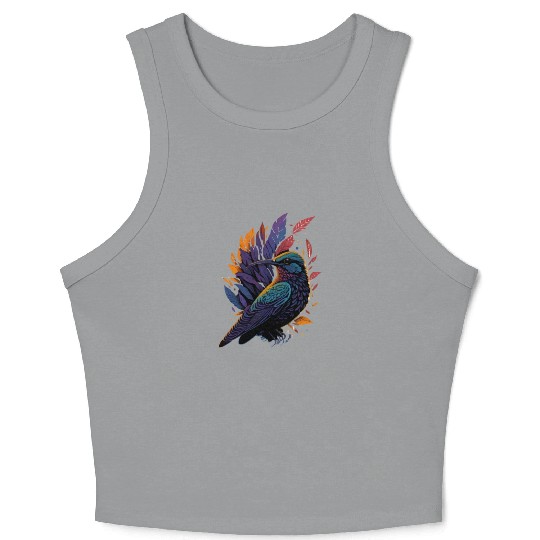 Nature Lovers - Charming Hummingbird Crop Tank Top