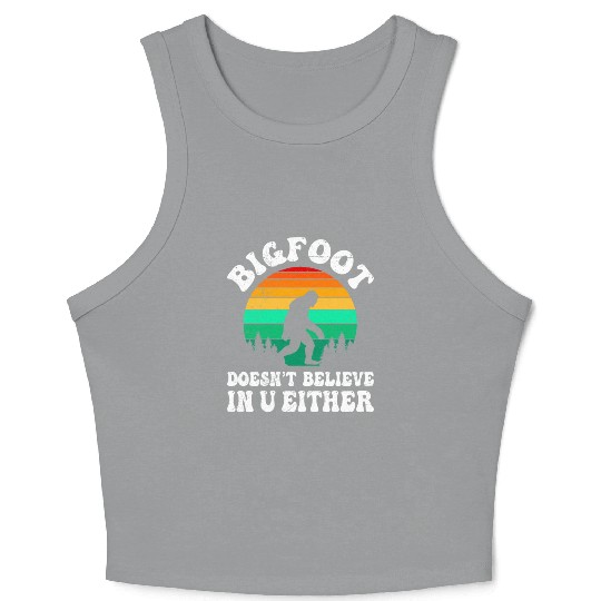 Bigfoot Hiker and Funny Climber Mountains Crop Tank Top