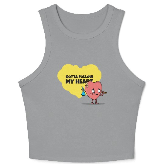 Gotta Follow My Heart Anti Valentine Heart Crop Tank Top