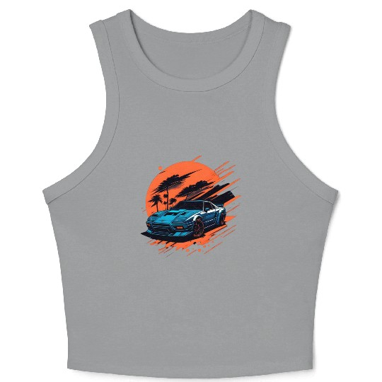 Sports car illustration Crop Tank Top