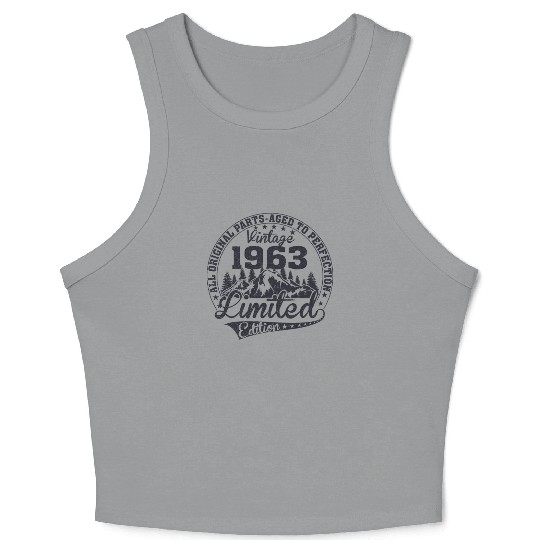 Vintage 1963 Anniversary Retro Vintage Gift Crop Tank Top