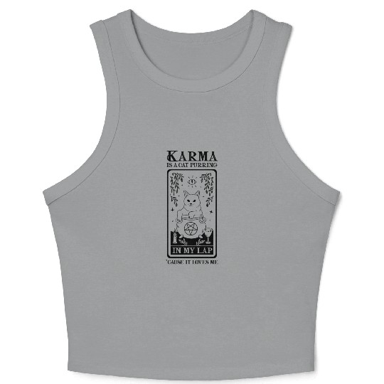 Karma is a Cat Purring in My Lap Witchcraft Tarot Crop Tank Top