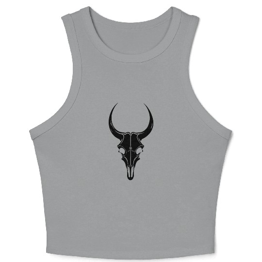 Cattle Skull Cow Skull Rodeo Western Skeleton Crop Tank Top