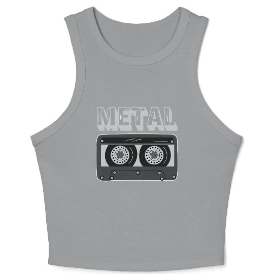 Metal Cassette Radio Crop Tank Top