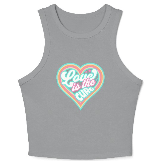 LOVE IS THE CURE (blue) Crop Tank Top