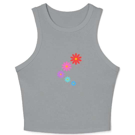 falling multi colored flowers Crop Tank Top