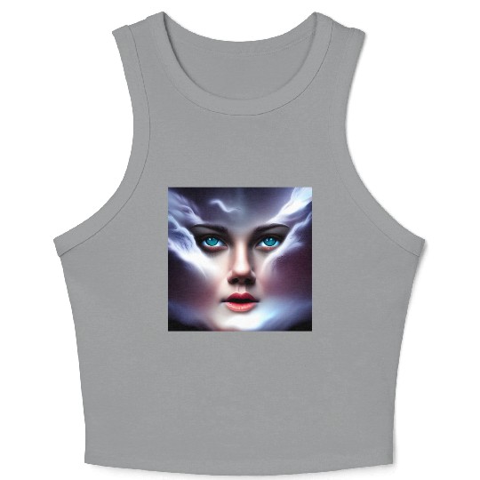 Face in the storm Crop Tank Top