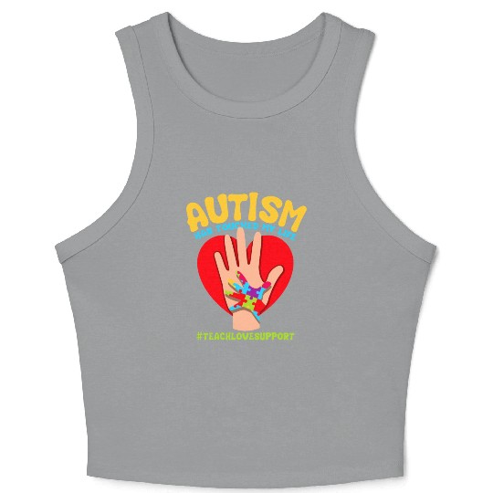 Autism Has Touched My Life Autism Teacher Crop Tank Top