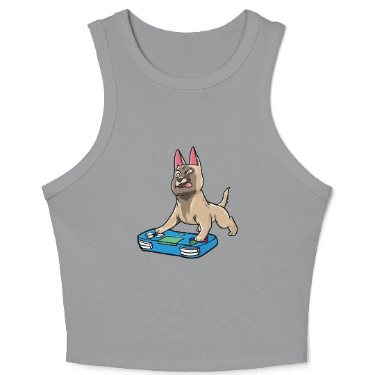 Belgian Malinois Gaming Kawaii Gamer Dog Lover Crop Tank Top