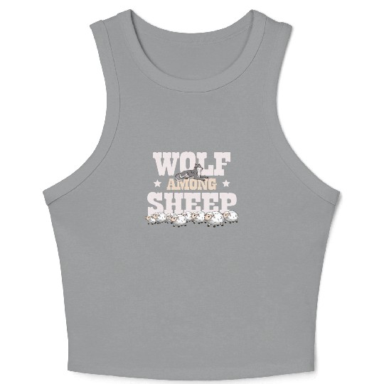 Wolf Among Sheep Wolves Animal Werewolf Wolf Lover Crop Tank Top