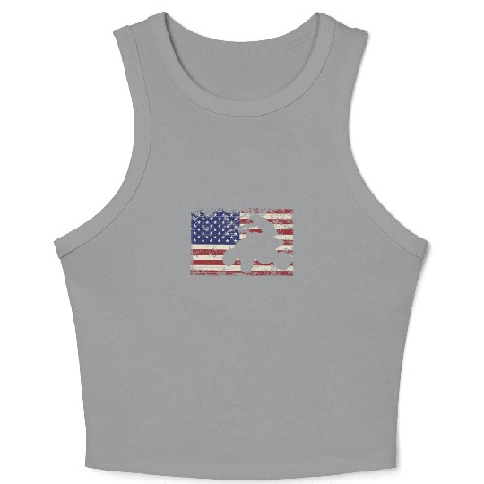 ATV Quad USA American Flag Four Wheeler Rider Crop Tank Top