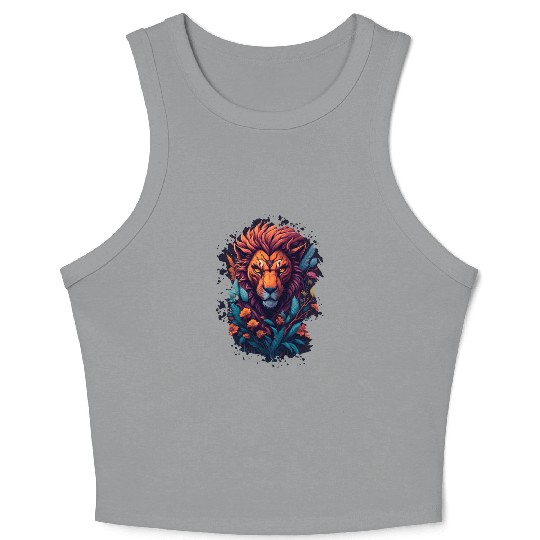 Abstract lion Crop Tank Top