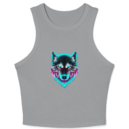Leader of the Synthwave Wolf Pack! Crop Tank Top