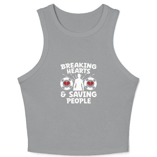 Lifeguard breaking hearts saving people pool guard Crop Tank Top