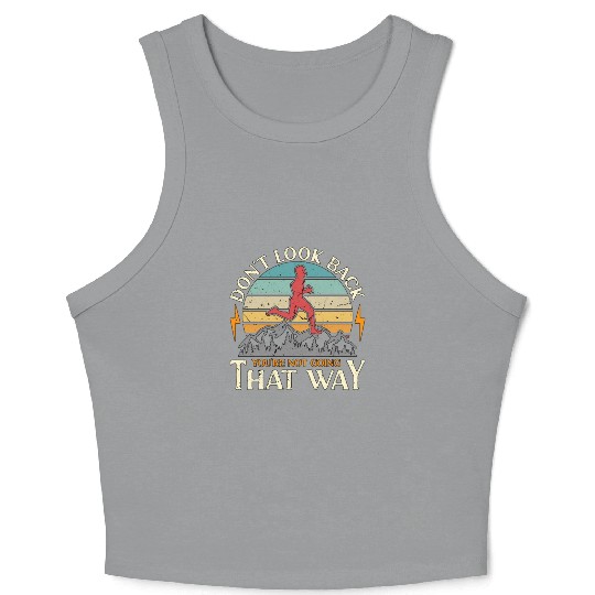 Cross Country Running Don't Look Back Retro Race Crop Tank Top