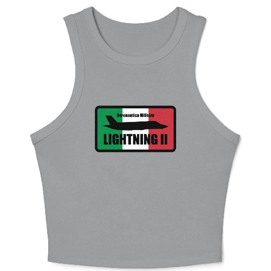Italian F35 Lightning Small logo trending Crop Tank Top