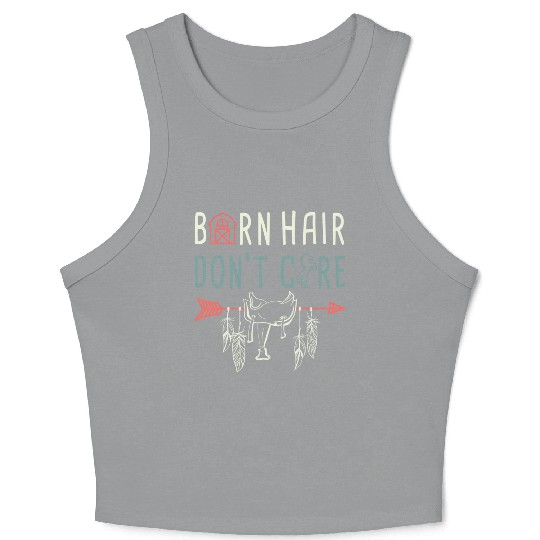 Horse Lover Equestrian Riding Barn Hair Dont Care Crop Tank Top