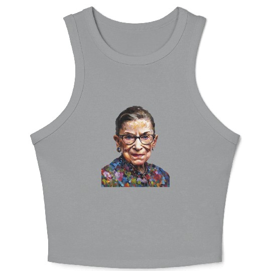 Ruth Bader Ginsburg portrait in a Monet style Crop Tank Top