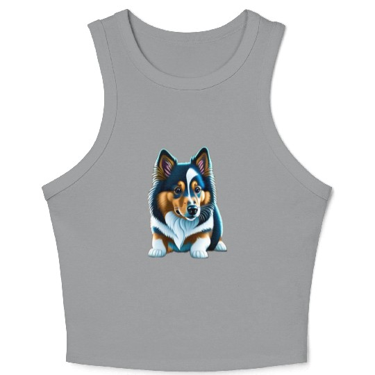 Shetland sheepdog puppy Crop Tank Top