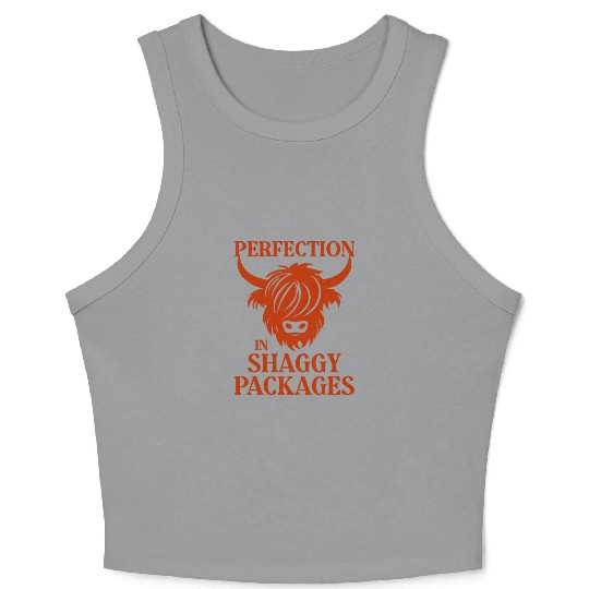 Perfection In Shaggy Packages Highland Cow Crop Tank Top
