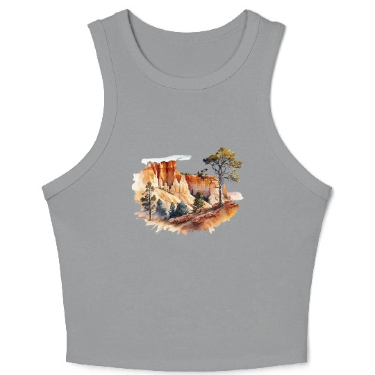 Bryce Canyon Watercolor Wonderland Crop Tank Top