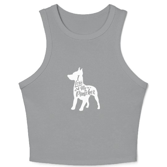 I Love My Pinscher Miniature Pinscher Min Pin Crop Tank Top