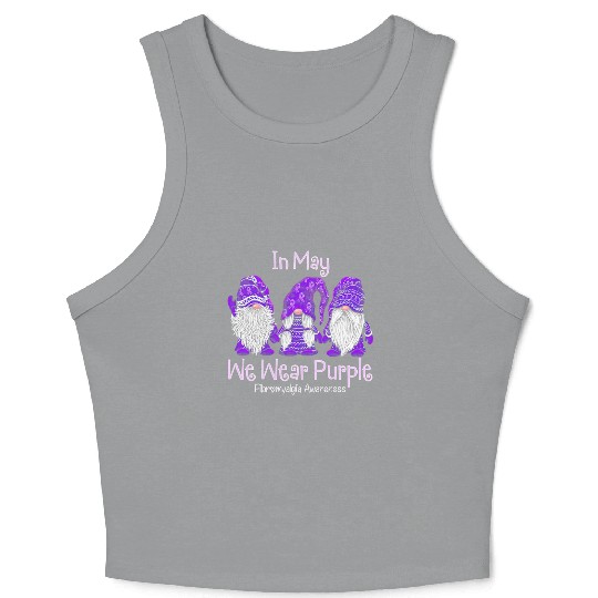 In May We Wear Purple For Fibromyalgia Awareness Crop Tank Top