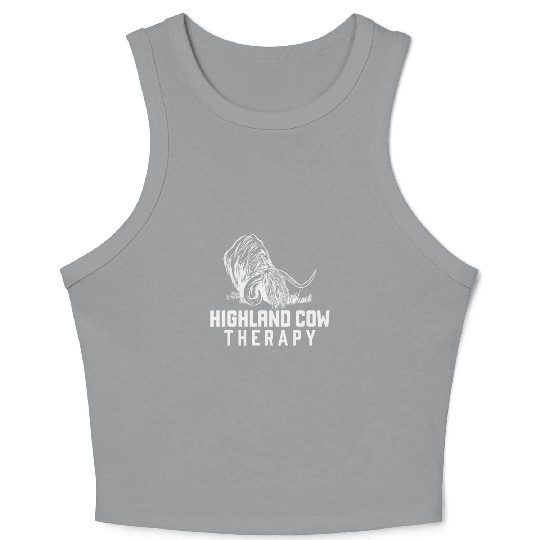 Highland Cow Therapy Crop Tank Top