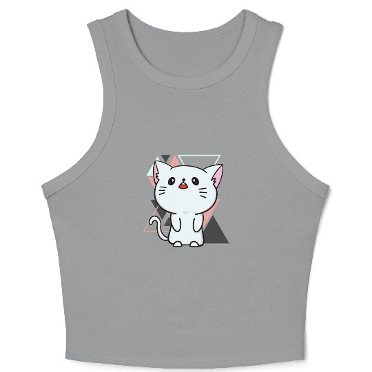 Cute little cat adorable kitty Kittenlove cat mom Crop Tank Top