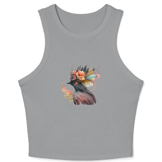 Cute Bird Of Paradise Bird Flower Crown Pet Birds Crop Tank Top