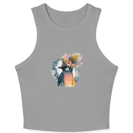 Cute Bird Of Paradise Bird Flower Crown Pet Birds Crop Tank Top