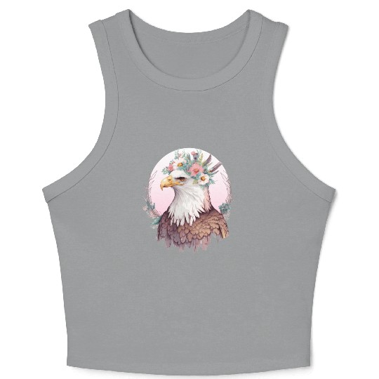 Birds Of Prey Bald Eagle Flower Crown Floral Birdi Crop Tank Top