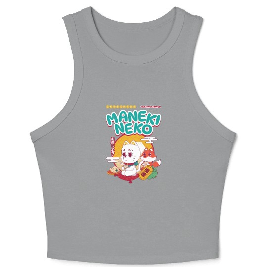 Maneki Neko. Crop Tank Top