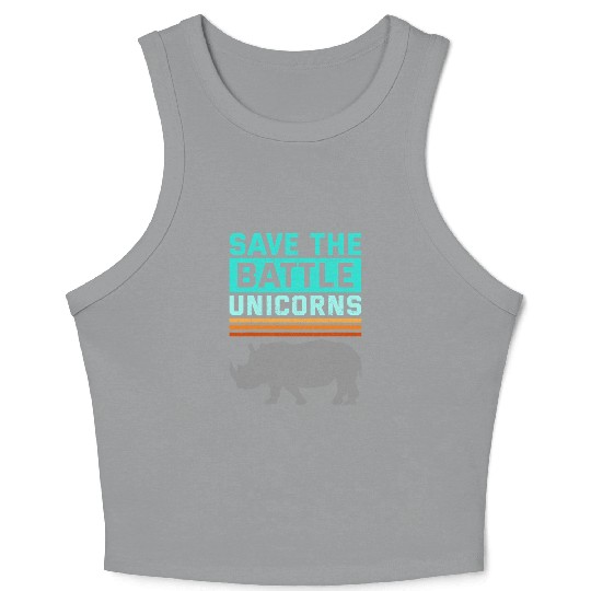 Rhino Unicorn Rhinoceros Animal Wildlife Lover Saf Crop Tank Top