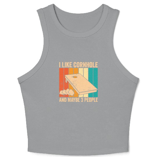 Funny Cornhole Retro Crop Tank Top