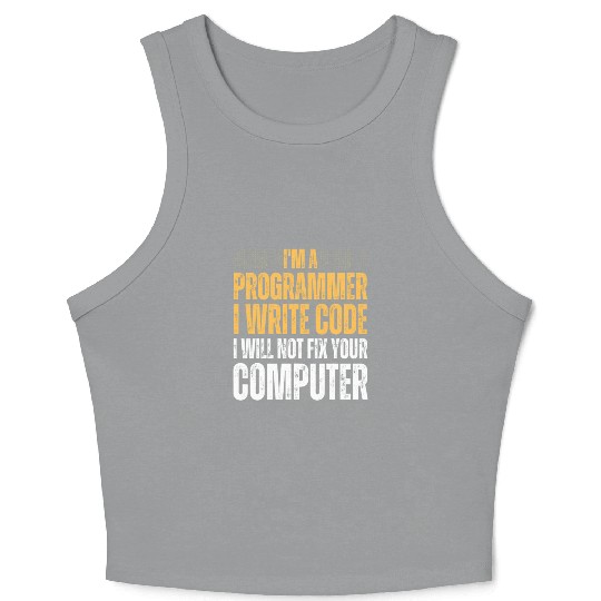 Computer Science Programmer Saying For Men Women Crop Tank Top