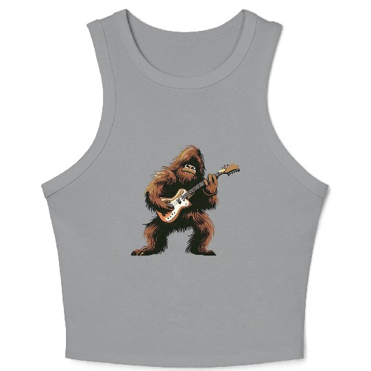 Bigfoot plays guitar Crop Tank Top