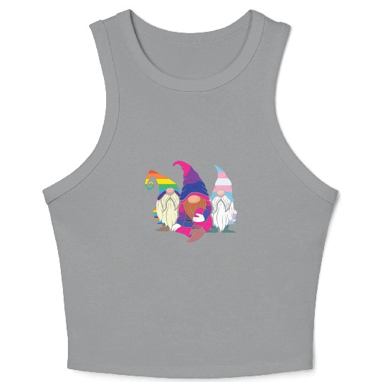 Gnomes Elf LGBTQ Rainbow LGBT Pride Month Crop Tank Top
