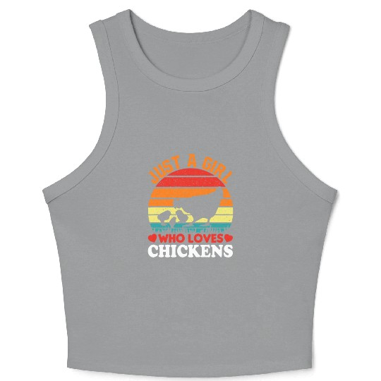Just a Girl Who Loves Chickens Farmer Farm Mens Crop Tank Top