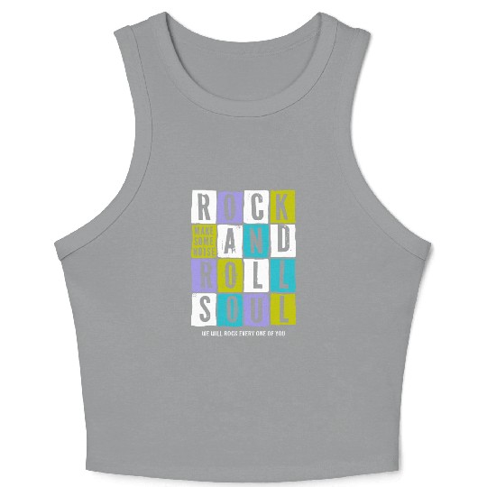 guitar player rock roll Crop Tank Top
