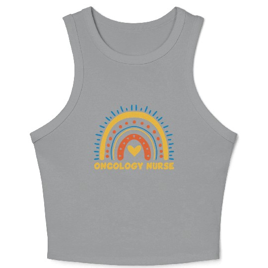 Great Oncology Nurse Rainbow RN Nurses Team Crop Tank Top