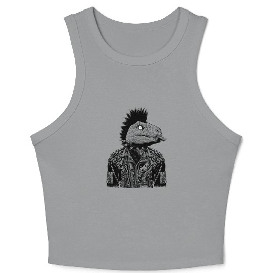Crested Punk Velociraptor Crop Tank Top