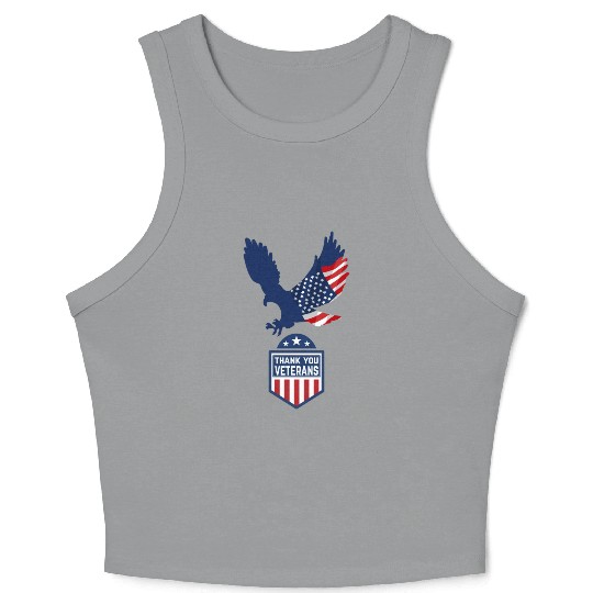 Happy Memorial Day Thank you Veterans American Crop Tank Top