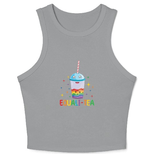Equality Tea Gay LGBTQ Rainbow LGBT Pride Month Crop Tank Top