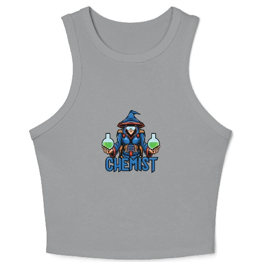 Funny science chemist elements chemists wizard lab Crop Tank Top