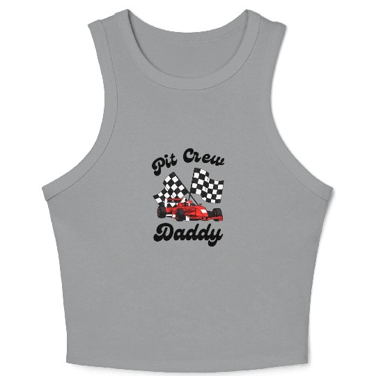 Race Car Matching Family Pit Crew Birthday Party Crop Tank Top