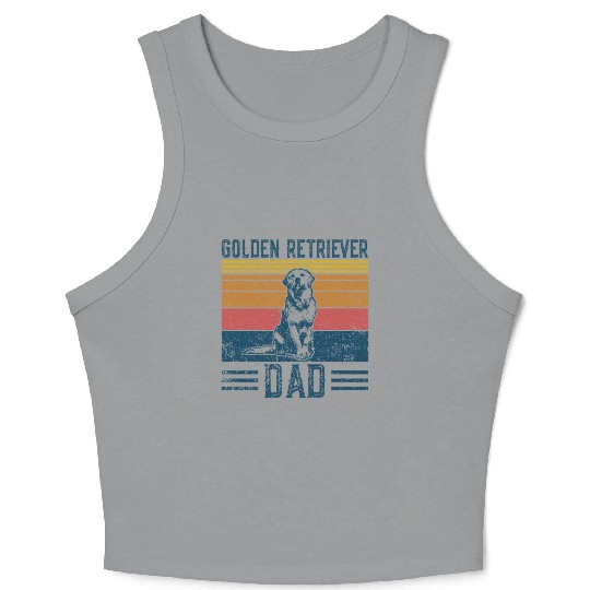 Dog Golden Dad Vintage Golden Retriever Dad Crop Tank Top