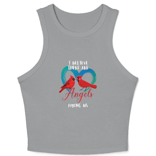 I Believe There Are Angels Among Us Cardinal Bird Crop Tank Top