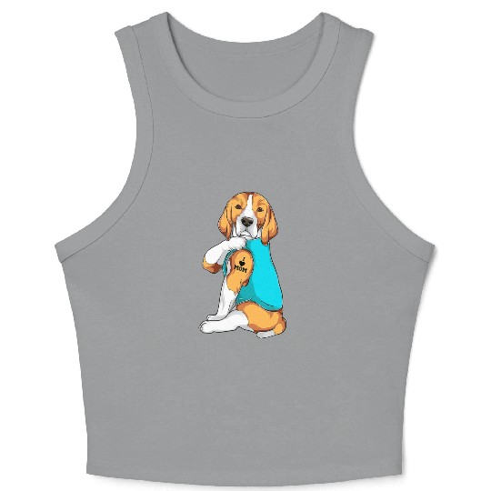 Beagle I Love Mom Apparel Dog Mom Gifts Womens T Crop Tank Top